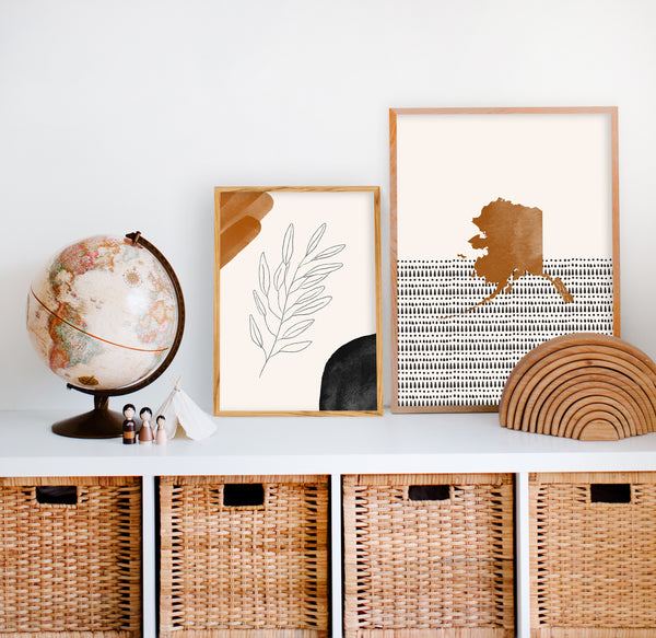 Alaska Boho Wall Art Map