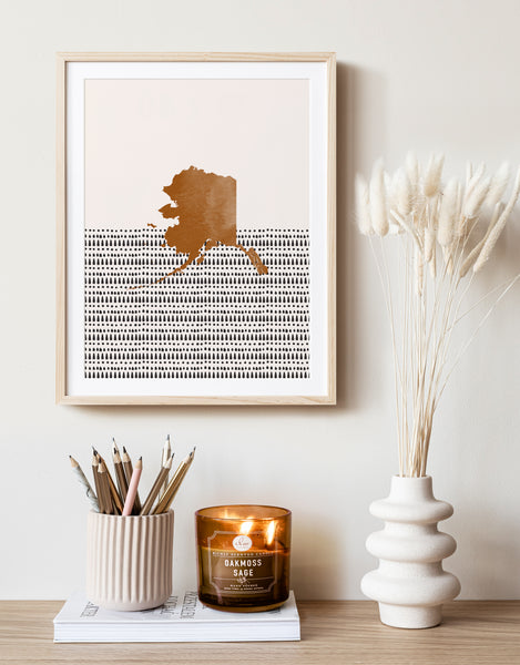 Alaska Boho Wall Art Map