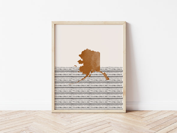 Alaska Boho Wall Art Map