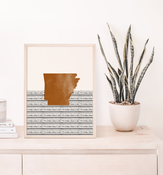 Arkansas Boho Wall Art Map