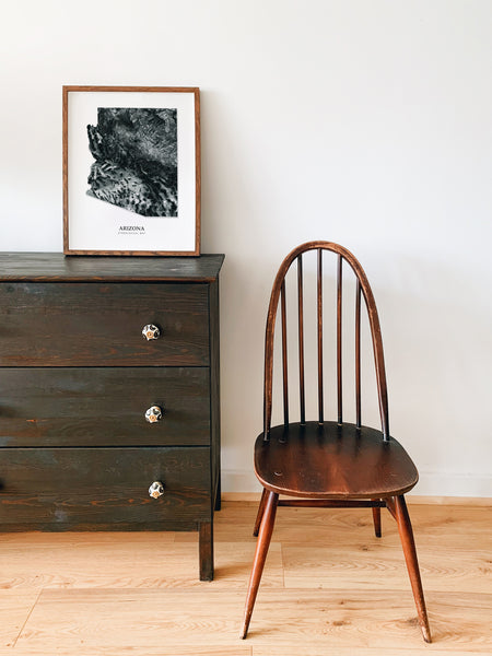 Arizona Hydrological Map Poster Black