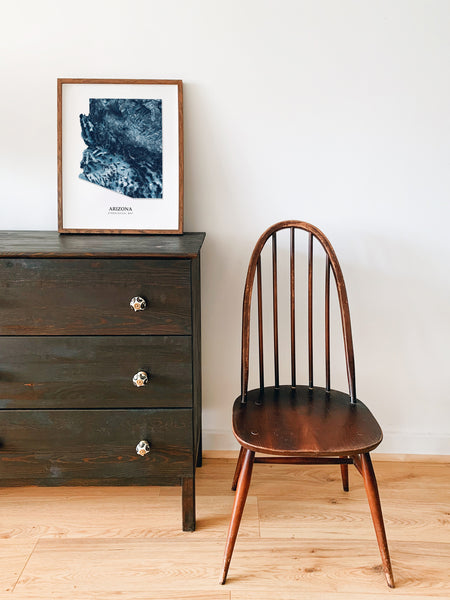 Arizona Hydrological Map Poster Blue