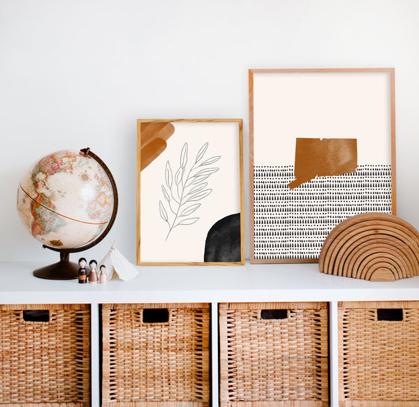 Connecticut Boho Wall Art Map