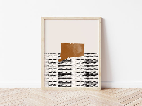 Connecticut Boho Wall Art Map