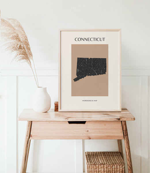 Connecticut Mid-Century Hydrological Map