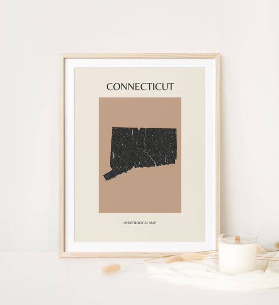 Connecticut Mid-Century Hydrological Map