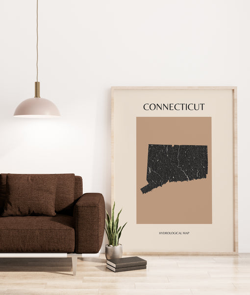 Connecticut Mid-Century Hydrological Map