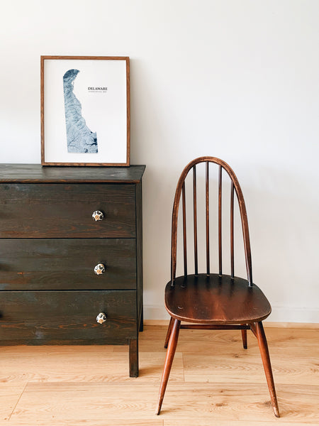 Delaware Hydrological Map Poster Blue