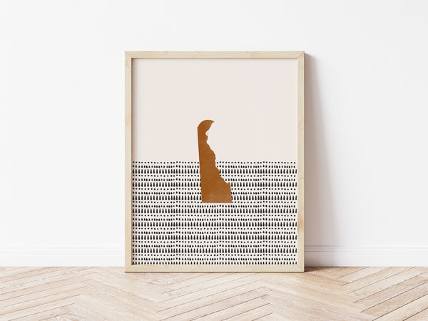 Delaware Boho Wall Art Map