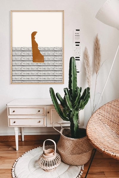 Delaware Boho Wall Art Map