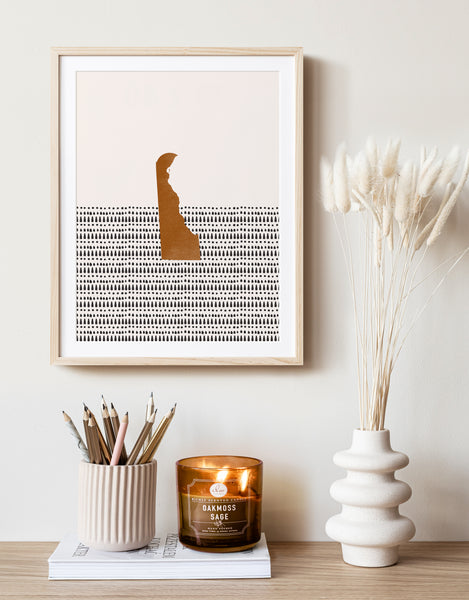 Delaware Boho Wall Art Map