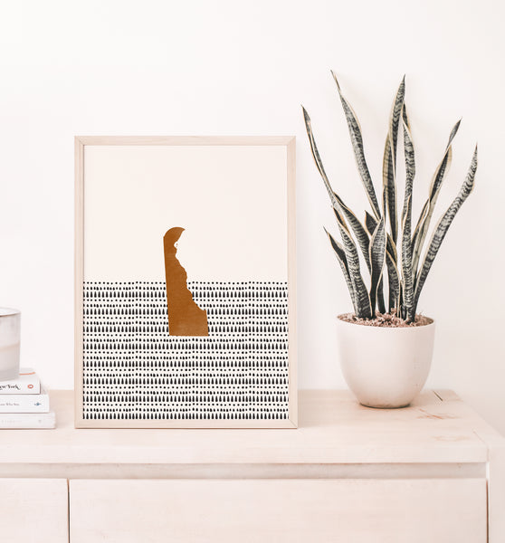 Delaware Boho Wall Art Map