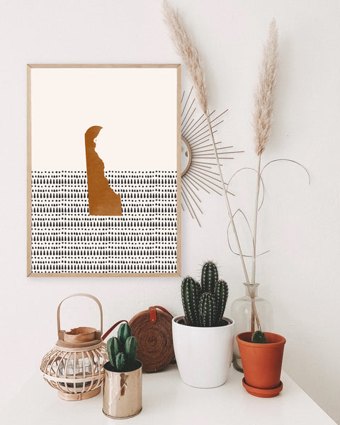 Delaware Boho Wall Art Map