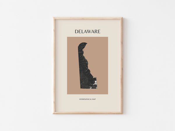 Delaware Mid-Century Modern Hydrological Map