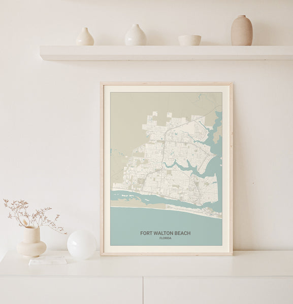 Fort Walton Beach Florida Map Print