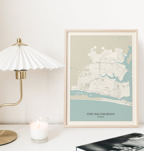 Fort Walton Beach Florida Map Print