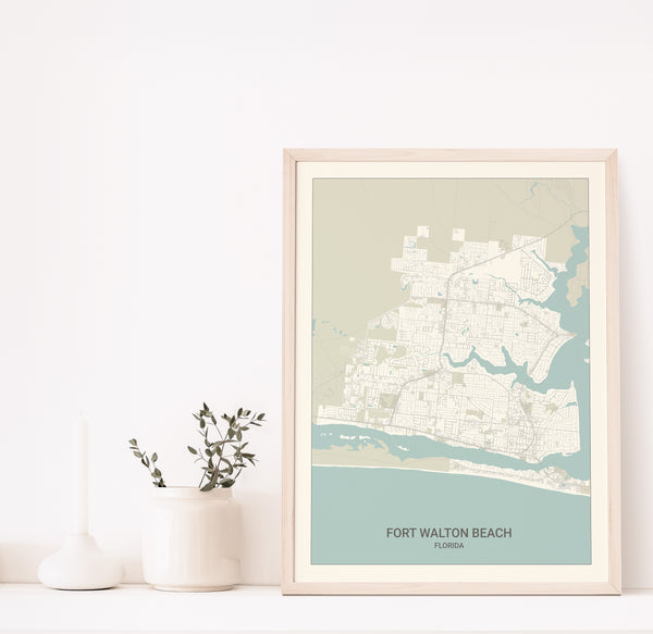 Fort Walton Beach Florida Map Print