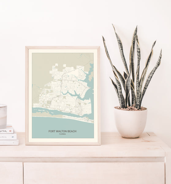 Fort Walton Beach Florida Map Print