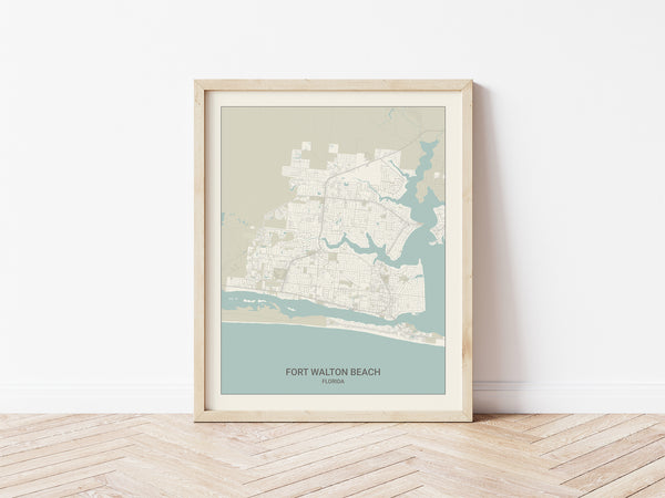 Fort Walton Beach Florida Map Print