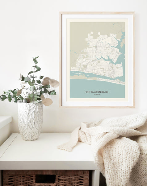 Fort Walton Beach Florida Map Print