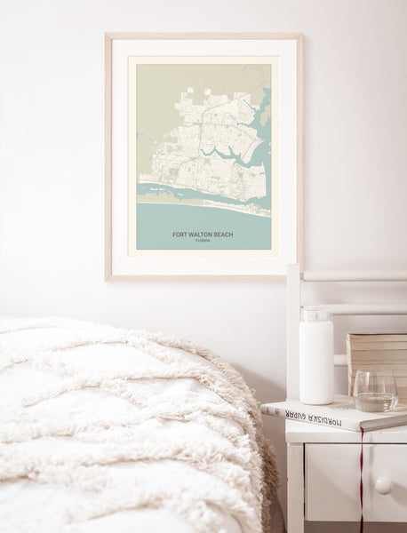 Fort Walton Beach Florida Map Print