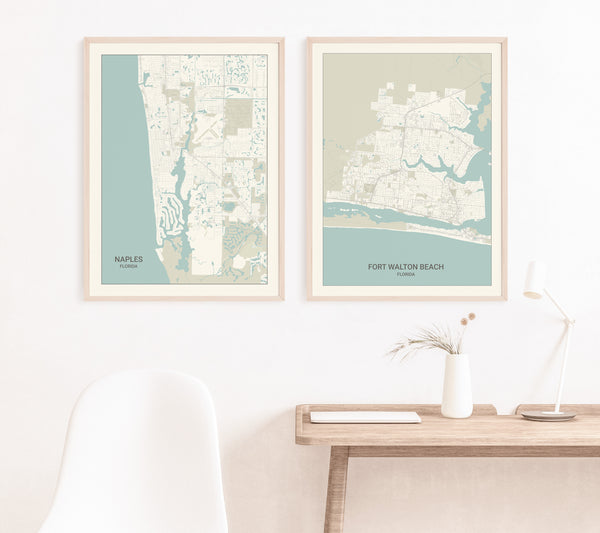 Fort Walton Beach Florida Map Print