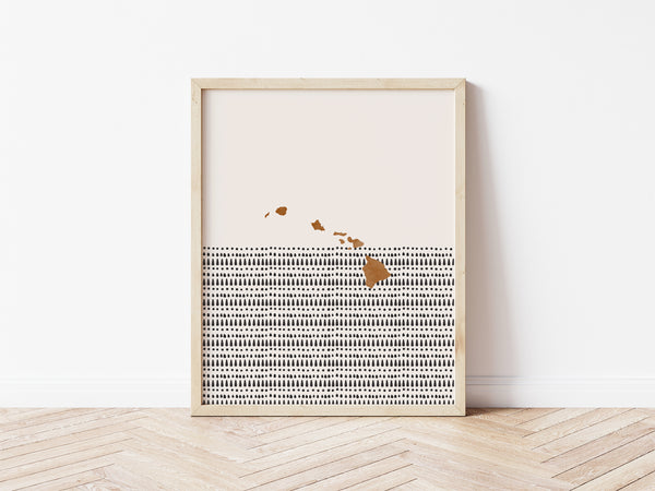 Hawaii Boho Wall Art Map