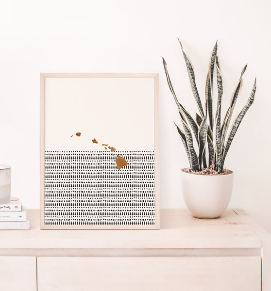 Hawaii Boho Wall Art Map