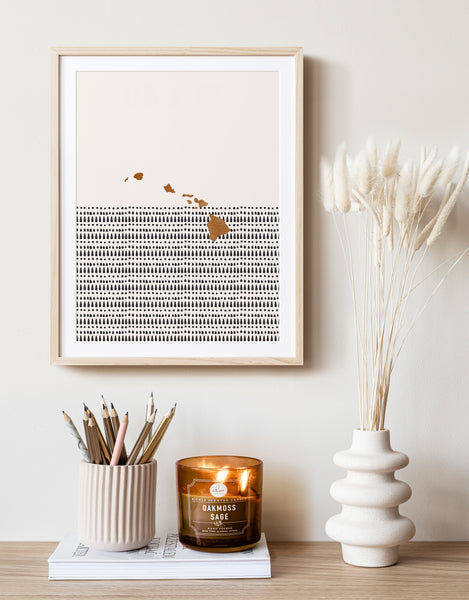 Hawaii Boho Wall Art Map