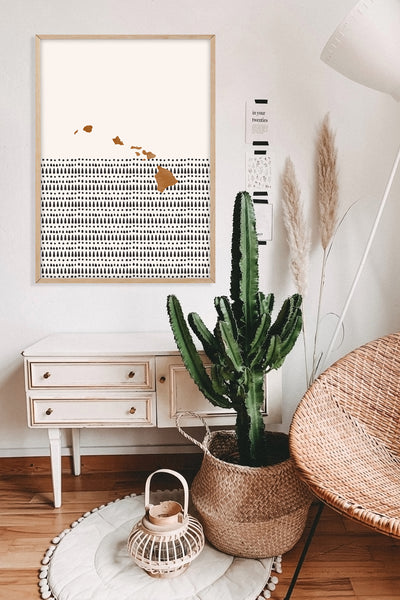 Hawaii Boho Wall Art Map
