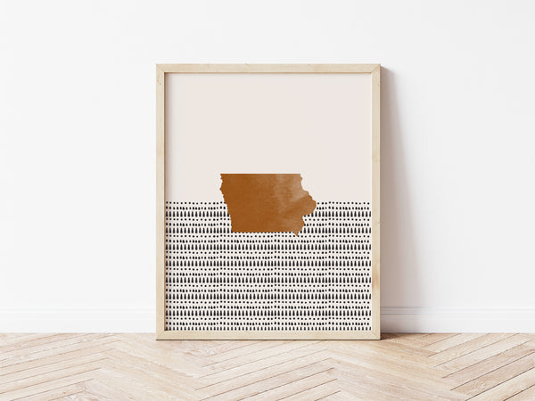 Iowa Boho Wall Art Map