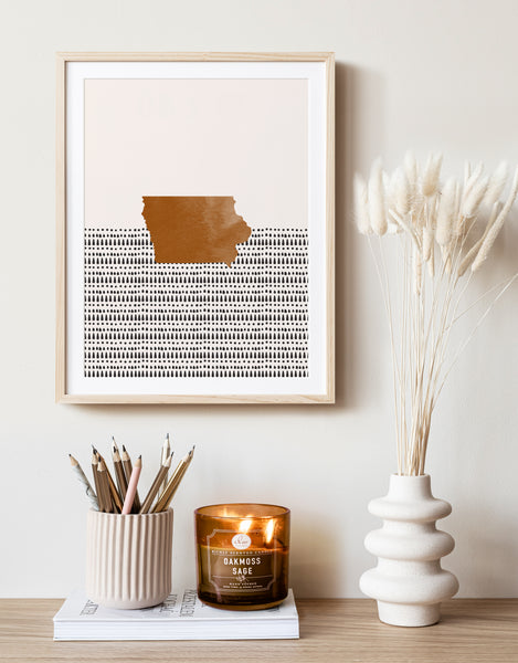 Iowa Boho Wall Art Map