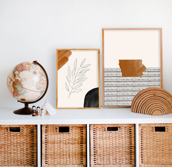 Iowa Boho Wall Art Map
