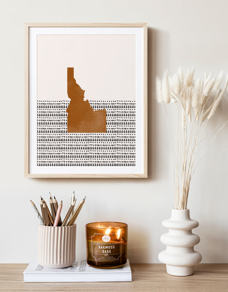 Idaho Boho Wall Art Map