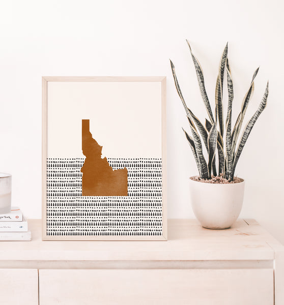 Idaho Boho Wall Art Map