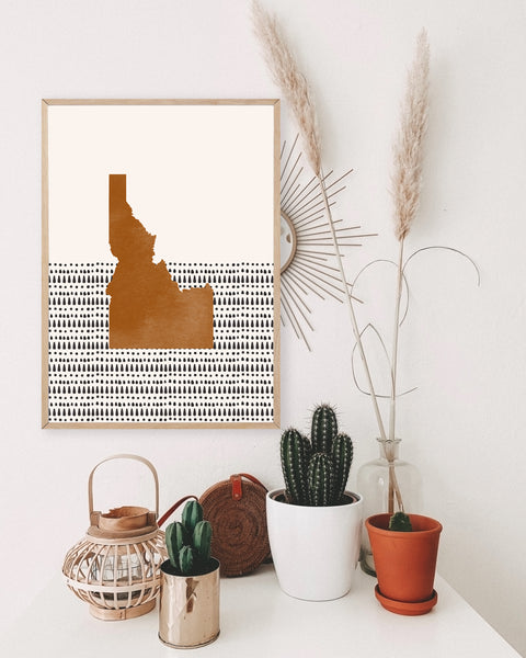 Idaho Boho Wall Art Map
