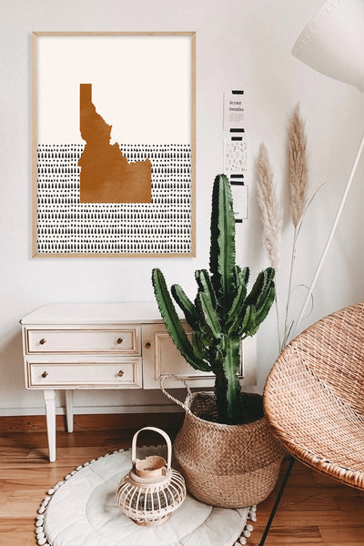 Idaho Boho Wall Art Map