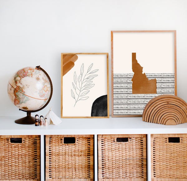 Idaho Boho Wall Art Map