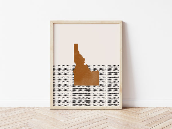 Idaho Boho Wall Art Map