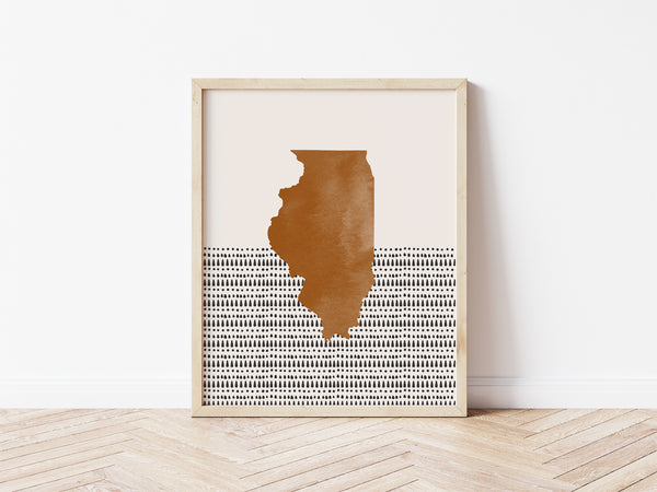 Illinois Boho Wall Art Map