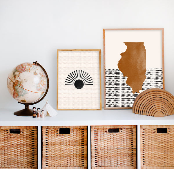 Illinois Boho Wall Art Map