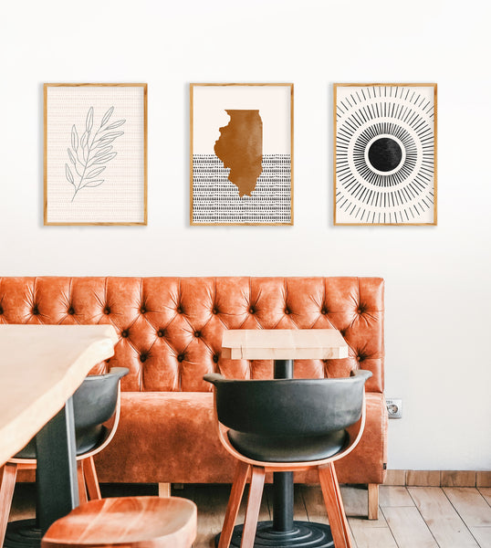 Illinois Boho Wall Art Map