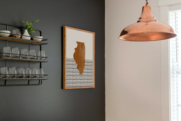 Illinois Boho Wall Art Map