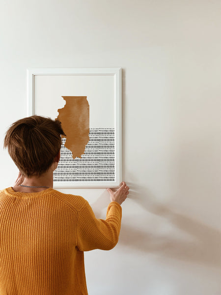 Illinois Boho Wall Art Map