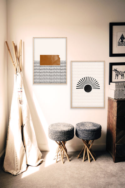 Kansas Boho Wall Art Map