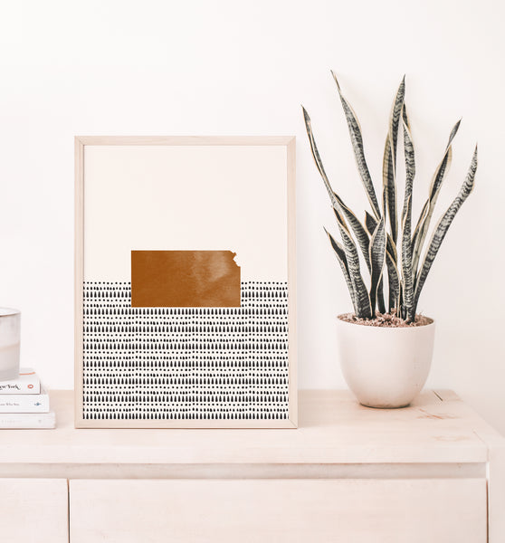 Kansas Boho Wall Art Map