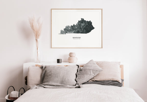 Kentucky Hydrological Map Poster Black