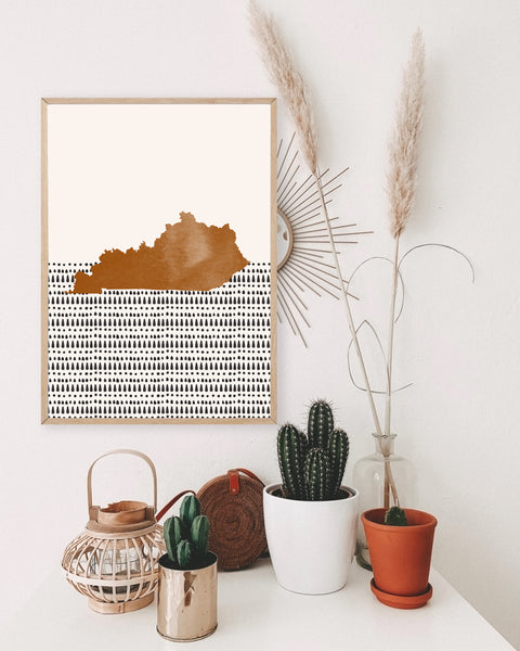 Kentucky Boho Wall Art Map