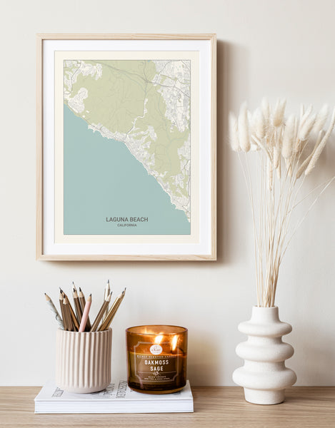 Laguna Beach California Map Print