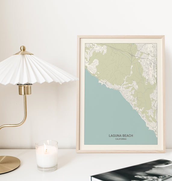 Laguna Beach California Map Print